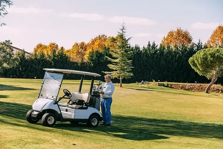 golf cart on a golf field