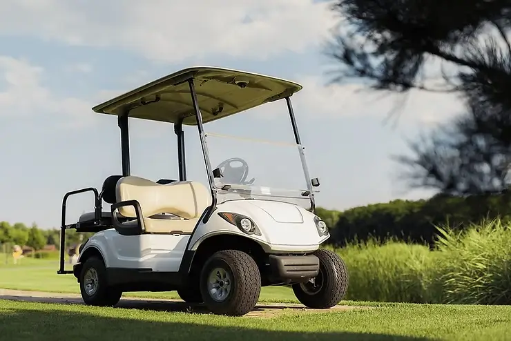 white golf cart