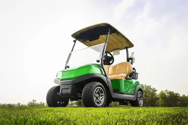 Green golf cart