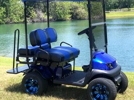 Blue cricket cart